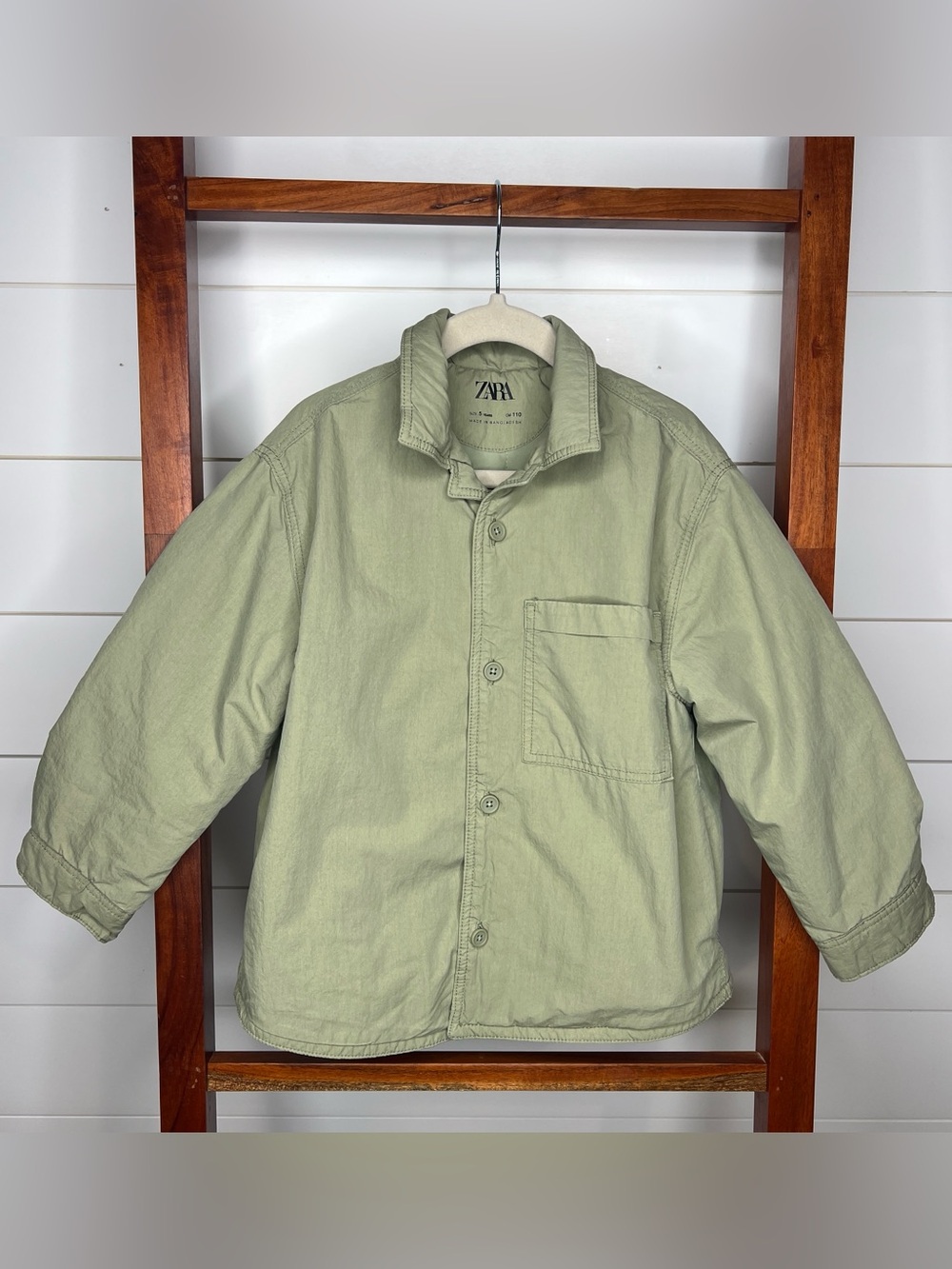 Zara Boys - Green Lightweight Micro Puffer Shacket